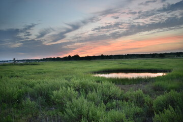 sunset reflection in water