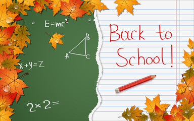Back to school, education vector background