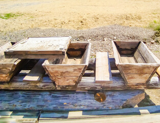 vintage wooden crates made of solid timber