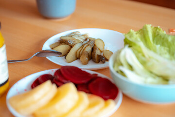 Closeup view of home make hamburger
