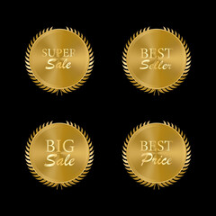 Luxury gold badges and labels premium quality product