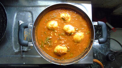 Egg Marsala in the kitchen