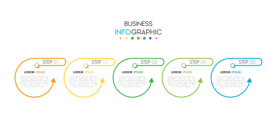Business infographic element with options, steps, number vector template design