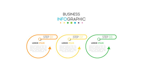 Business infographic element with options, steps, number vector template design