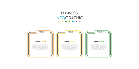 Business infographic element with options, steps, number vector template design