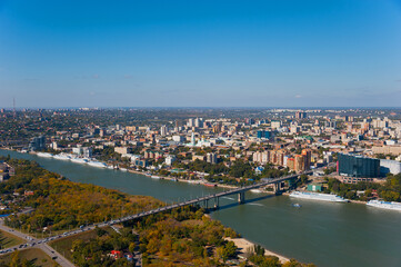 Fototapeta na wymiar View of Rostov-on-Don from the plane.