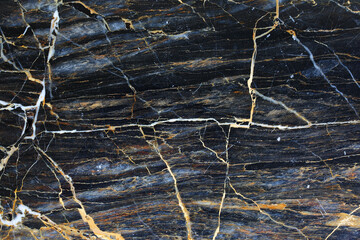 Yellow and white patterned natural of dark marble pattern texture. Abstract marble background.