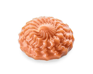 Liquid caramel on white background