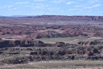 View of the Painted Desert at the Petrified Forest National Park in Arizona