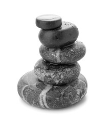 Spa stones on white background