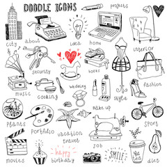 hand-drawn doodle icons for blog