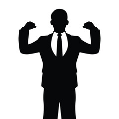 Young business man silhouette vector