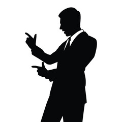 Young business man silhouette vector