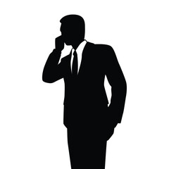 Young business man silhouette vector