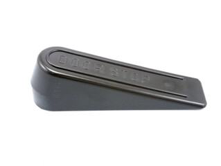 Black hard inclined plastic door stopper with ridges