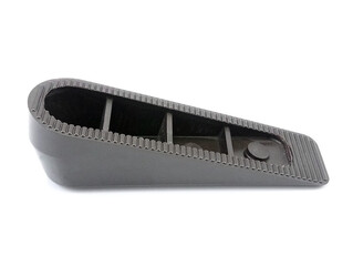 Black hard inclined plastic door stopper with ridges