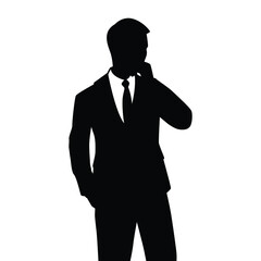 Young business man silhouette vector