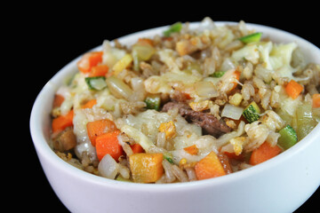 rice with vegetables and meat