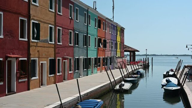 Burano, Venice - Colorful buildings between the canals of the lagoon city