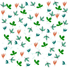 seamless pattern with colorful leaves