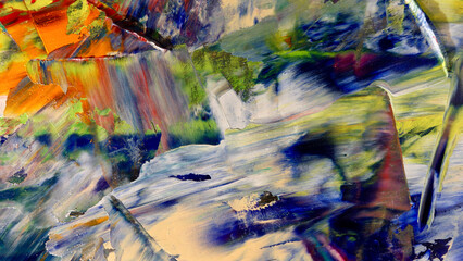 Colorful abstract background wallpaper. Modern motif visual art.  Mixtures of oil paint. Trendy...