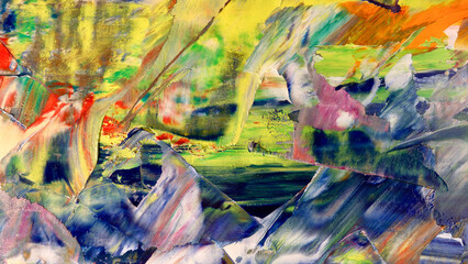 Colorful abstract background wallpaper. Modern motif visual art.  Mixtures of oil paint. Trendy hand painting canvas. Wall decor and Wall art prints Idea.  3D Texture.