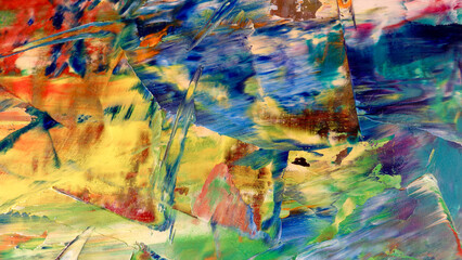Colorful abstract background wallpaper. Modern motif visual art.  Mixtures of oil paint. Trendy...