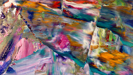 Colorful abstract background wallpaper. Modern motif visual art.  Mixtures of oil paint. Trendy...