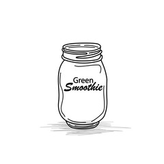 Smoothies or detox cocktail day poster in doodle style.