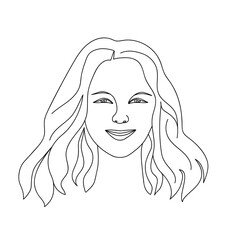 Abstract face one line drawing.