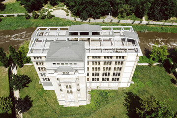 abandoned big building under construction to renovate