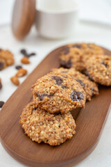 home made healthy Almond chocolate chip vegan cookies