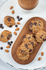 home made healthy Almond chocolate chip vegan cookies