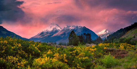 Stormy sunset in Glenorchy