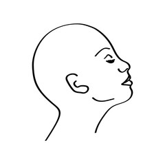 Abstract face one line drawing.