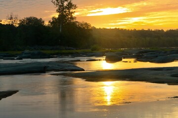 Scenery of the James River Richmond Virginia sunrise 