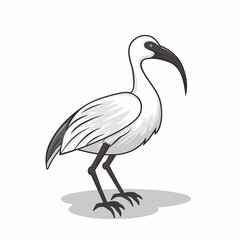 Obraz premium Biały ptak Ibis kreskówka
