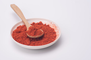 Chili powder isolated over grey background