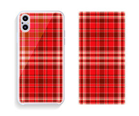 Mobile phone cover design. Template smartphone case vector pattern.