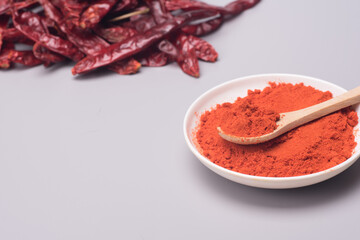 Chili powder grey surface