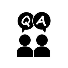 Questions & Answers or Q&A Speech Bubbles Flat  Icon for Apps and Websites vector illustration