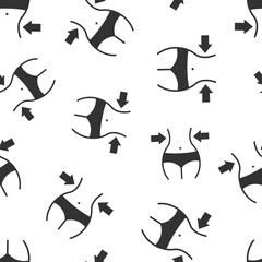 Obraz premium Weight loss icon in flat style. Belly vector illustration on white isolated background. Athletic waist seamless pattern business concept.