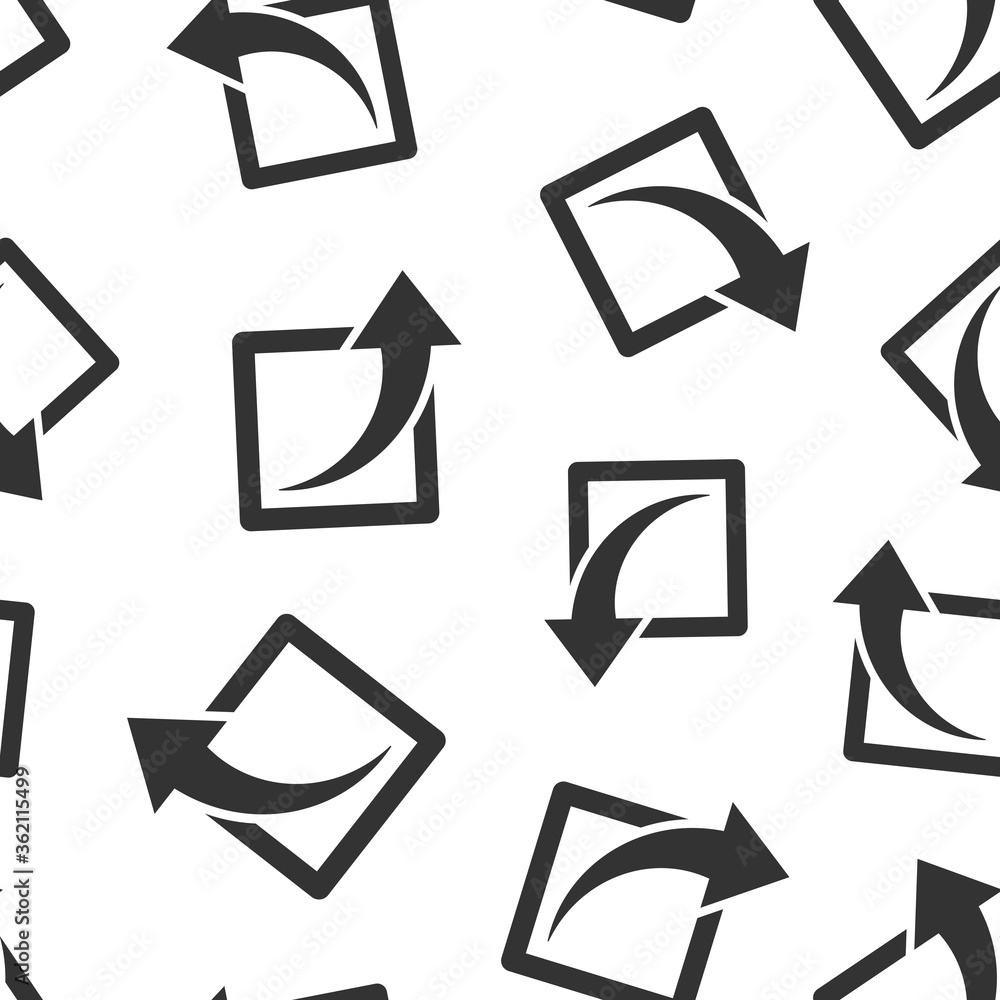 Poster share button icon in flat style. arrow sign vector illustration on white isolated background. send f