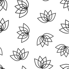 Lotus icon in flat style. Flower leaf vector illustration on white isolated background. Blossom plant seamless pattern business concept.