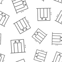 Elevator icon in flat style. Lift vector illustration on white isolated background. Passenger transportation seamless pattern business concept.