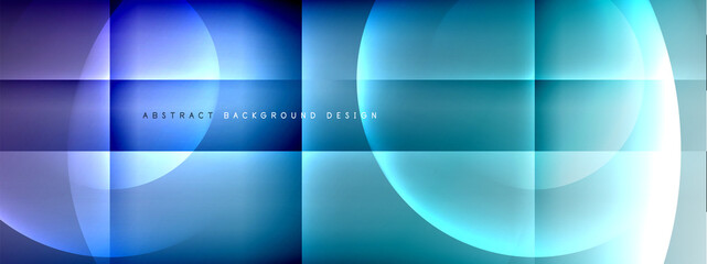 Vector abstract background - circle and cross on fluid gradient with shadows and light effects. Techno or business shiny design templates for text