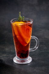 winter drinks with herbs and fruits