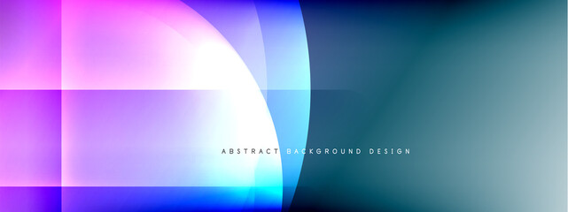 Vector abstract background - circle and cross on fluid gradient with shadows and light effects. Techno or business shiny design templates for text