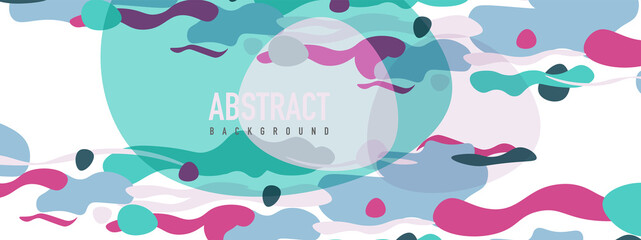 Trendy liquid style shapes abstract design, dynamic vector background for placards, brochures, posters, web landing pages, covers or banners