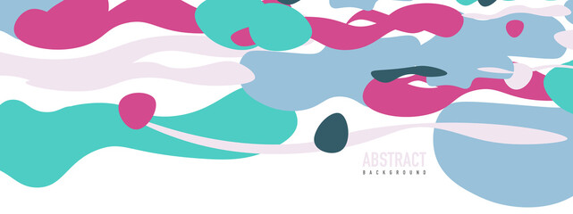 Trendy liquid style shapes abstract design, dynamic vector background for placards, brochures, posters, web landing pages, covers or banners